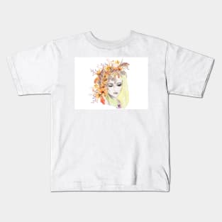 Woman in bloom: autumn Kids T-Shirt